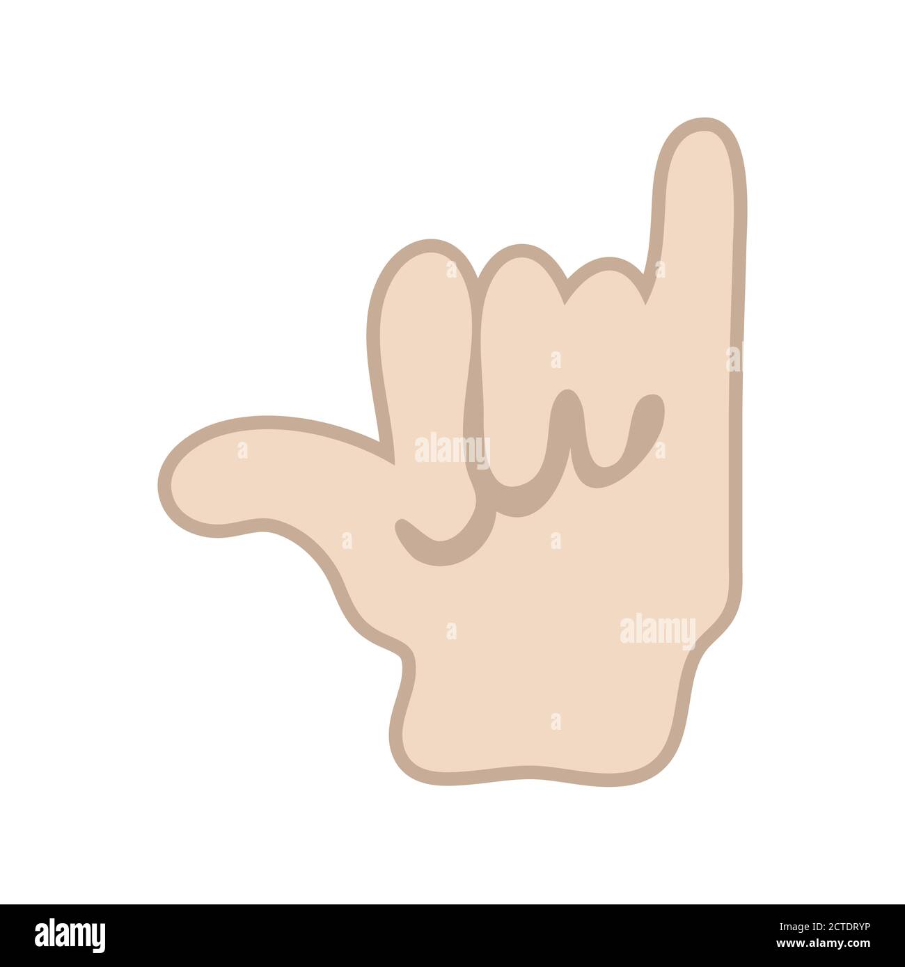 Shaka hand gesture, hang loose, symbol for surfer greeting, cartoon vector illustration design Stock Vector