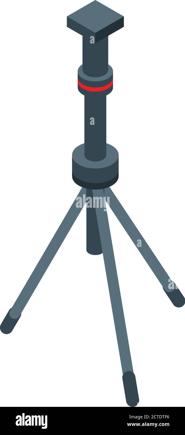 Gps tripod icon, isometric style Stock Vector