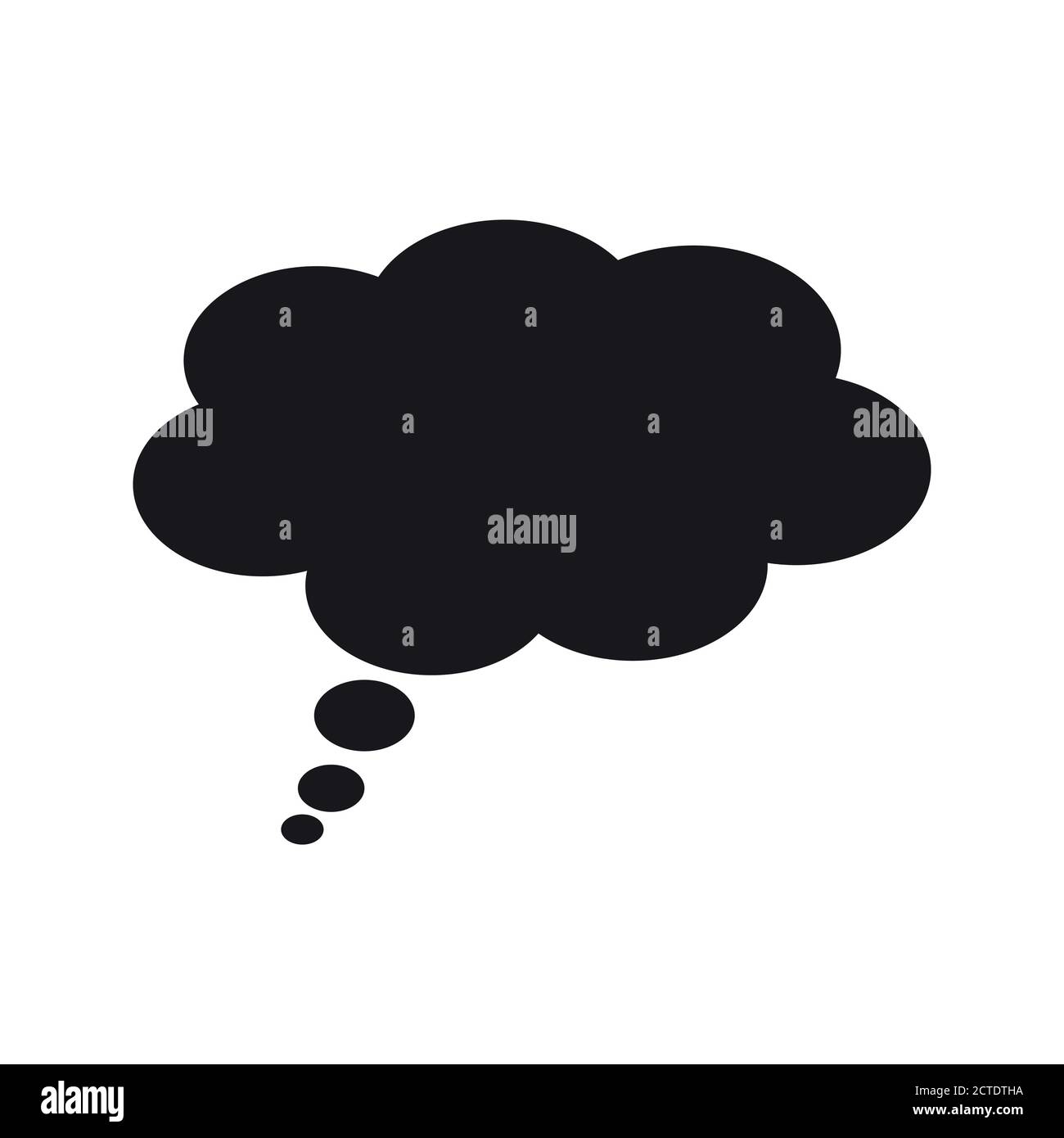 Thought bubble thinking cloud, simple flat vector illustration design Stock Vector