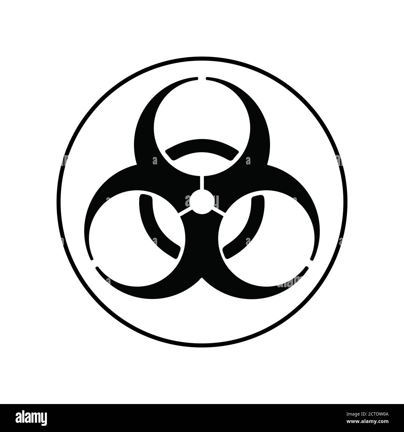 Biohazard icon, biological hazard symbol, simple flat vector illustration design Stock Vector