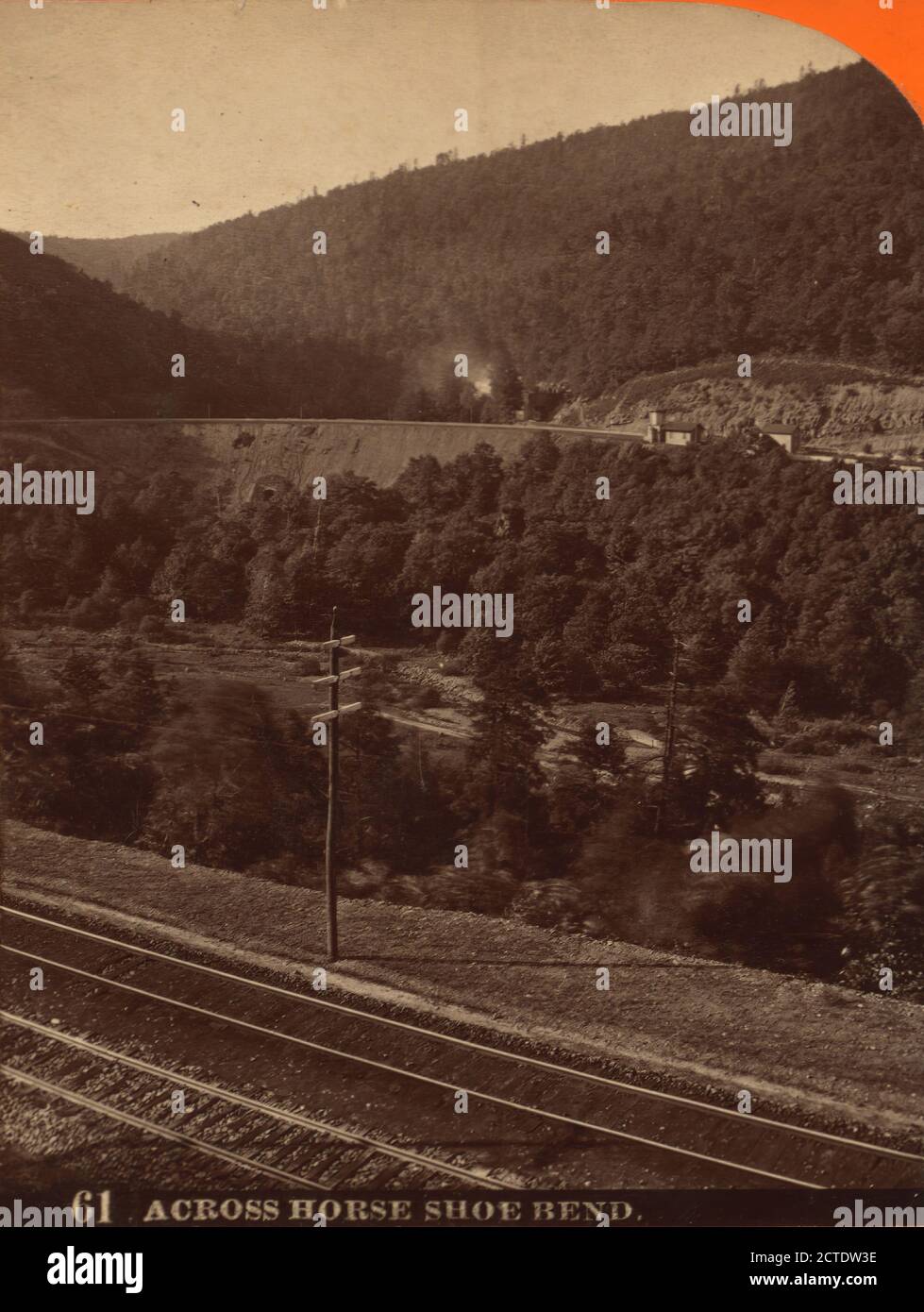 Across Horse Shoe Bend., Bonine, R. A., Pennsylvania Railroad, Pennsylvania, Allegheny Mountains