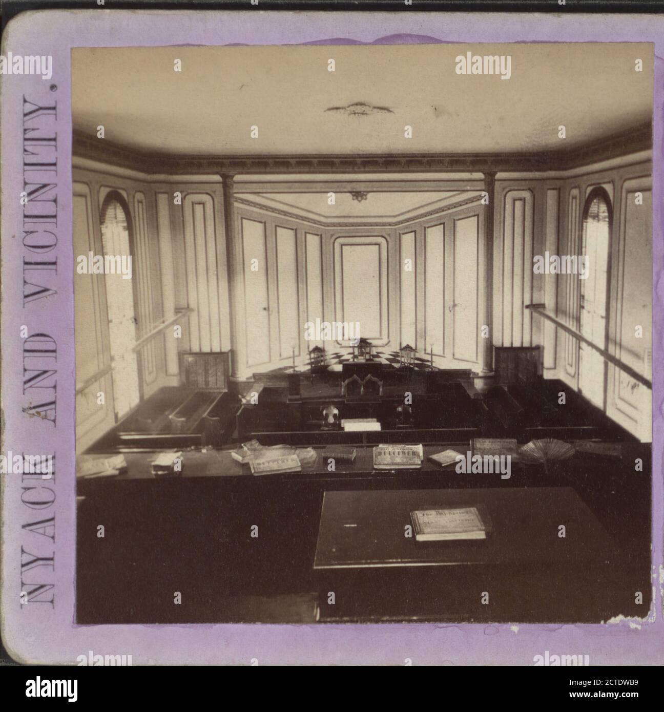 Interior of First Baptist Curch, Nyack, N.Y., Van Wagner, New York (State), Nyack (N.Y Stock