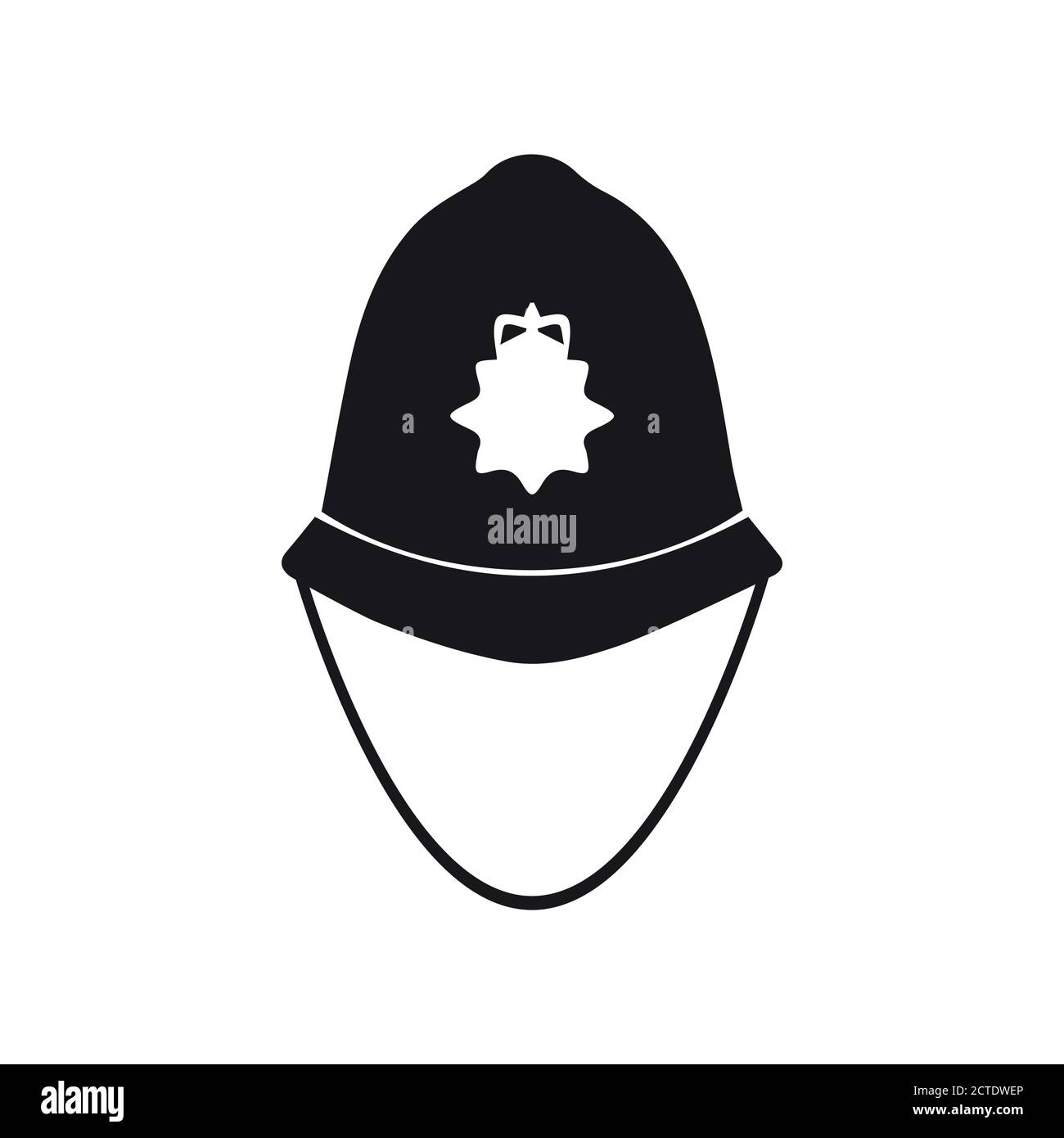 Police helmet, simple flat vector illustration design Stock Vector ...