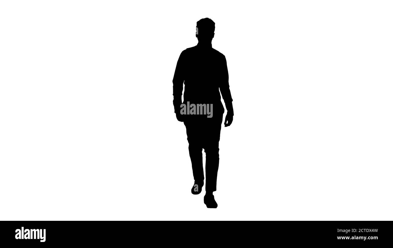 Silhouette Confident African American businessman wearing glasse Stock Photo