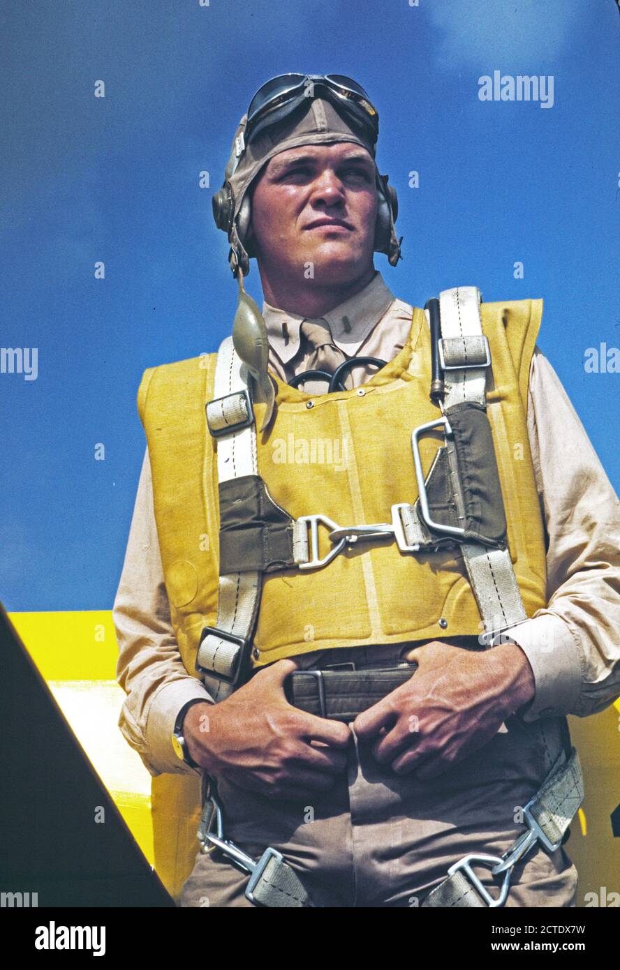 Marine Lieutenant, glider pilot in training at Page Field, Parris