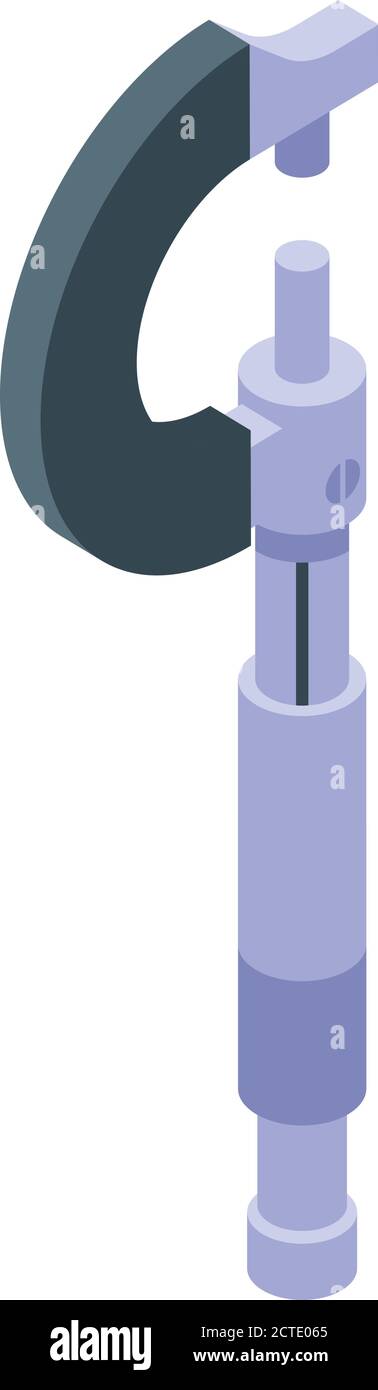 Mechanical micrometer icon, isometric style Stock Vector
