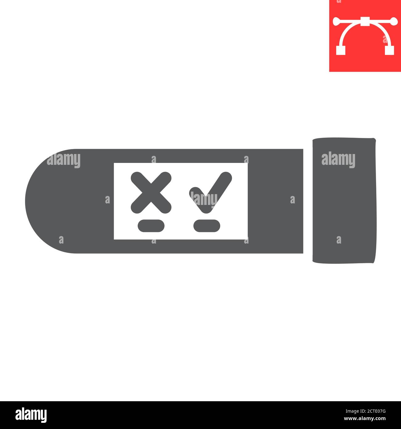 HIV test tube glyph icon, aids and hiv, vial for analysis sign vector ...