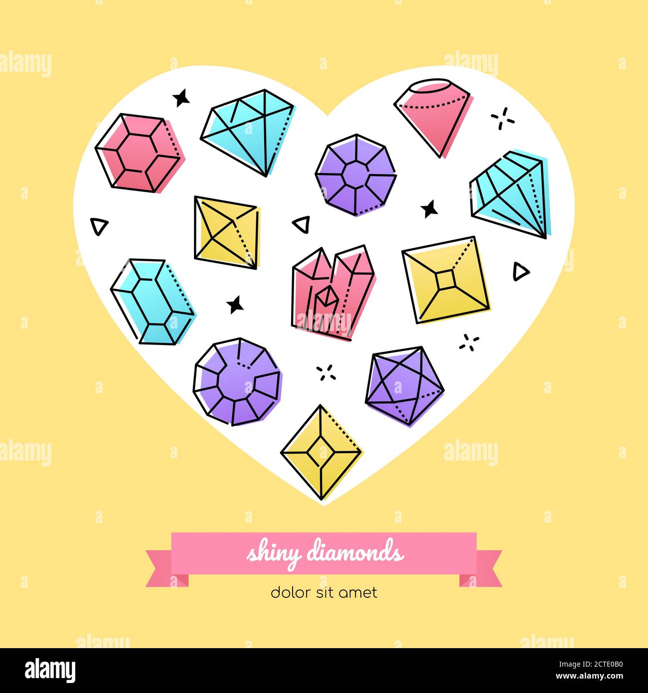 Pink Diamond Line Pink diamonds Stock Vector Images - Alamy