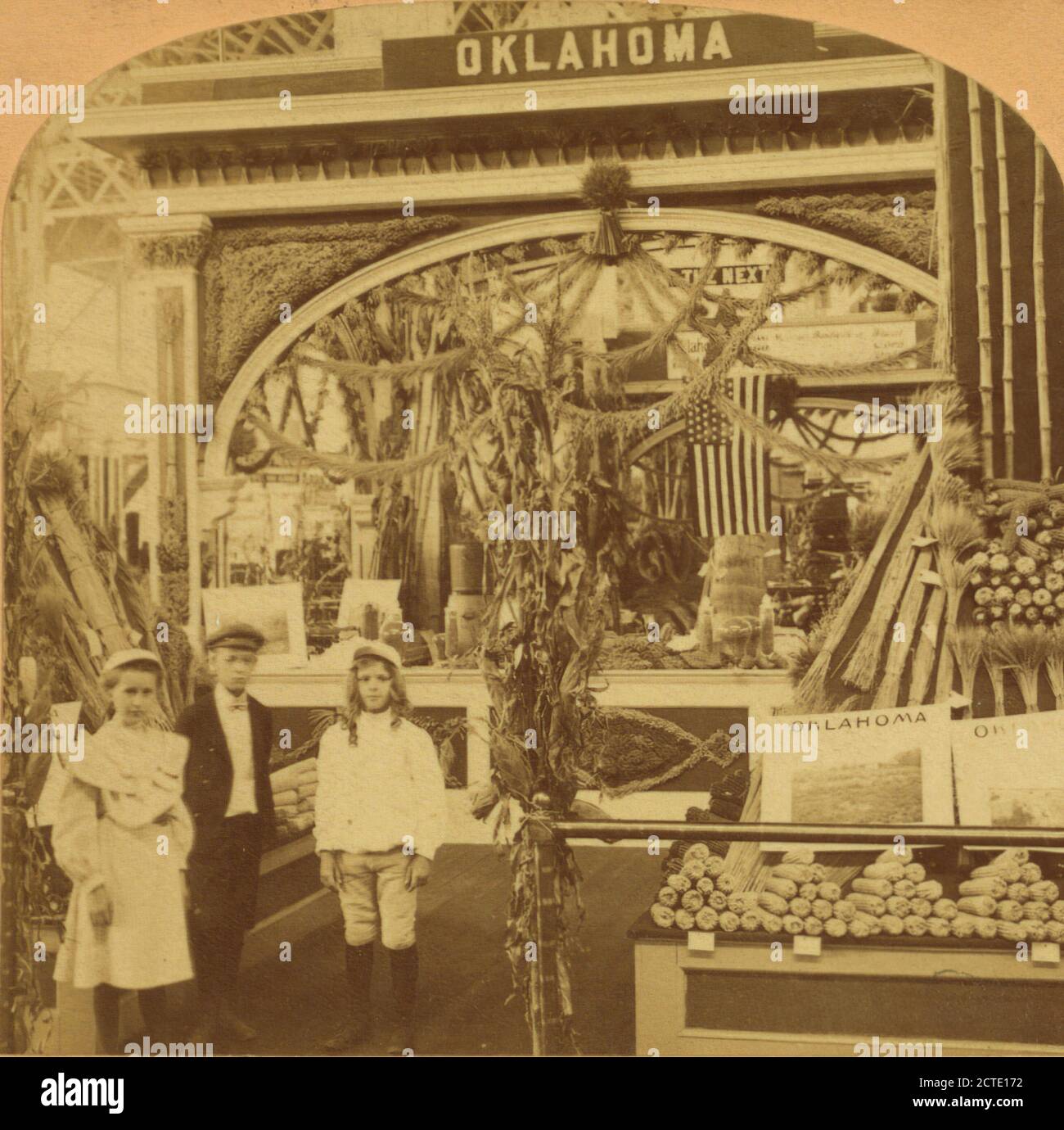 The golden grain, Oklahoma exhibit, Agricultural Building., 1904, Exhibitions, Missouri, Saint-Louis Stock Photo