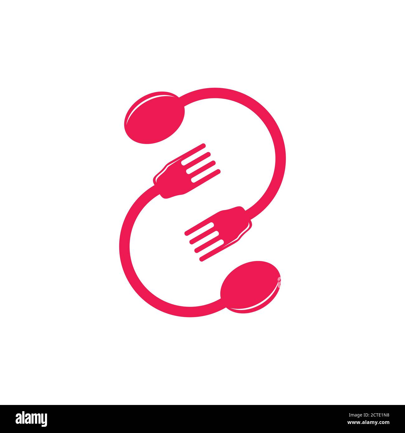 spoon fork circle geometric logo vector Stock Vector
