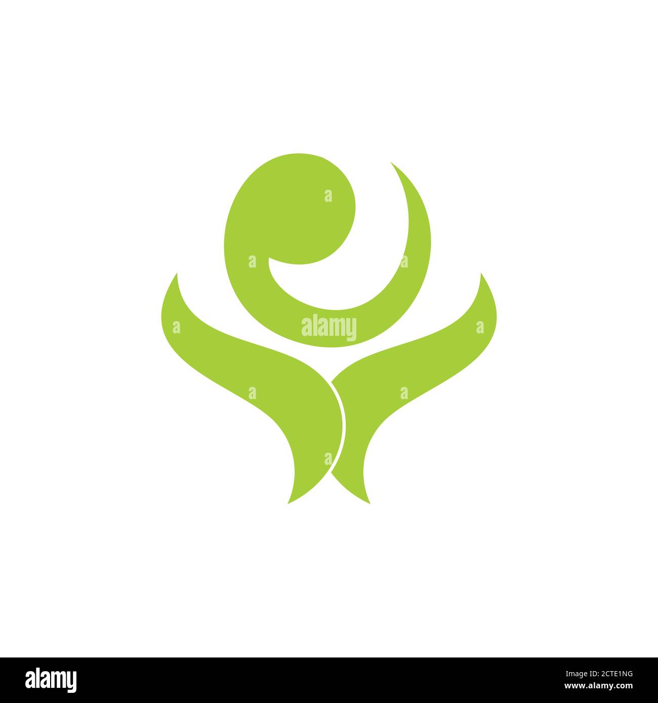 letter e green plant flower spiral logo vector Stock Vector