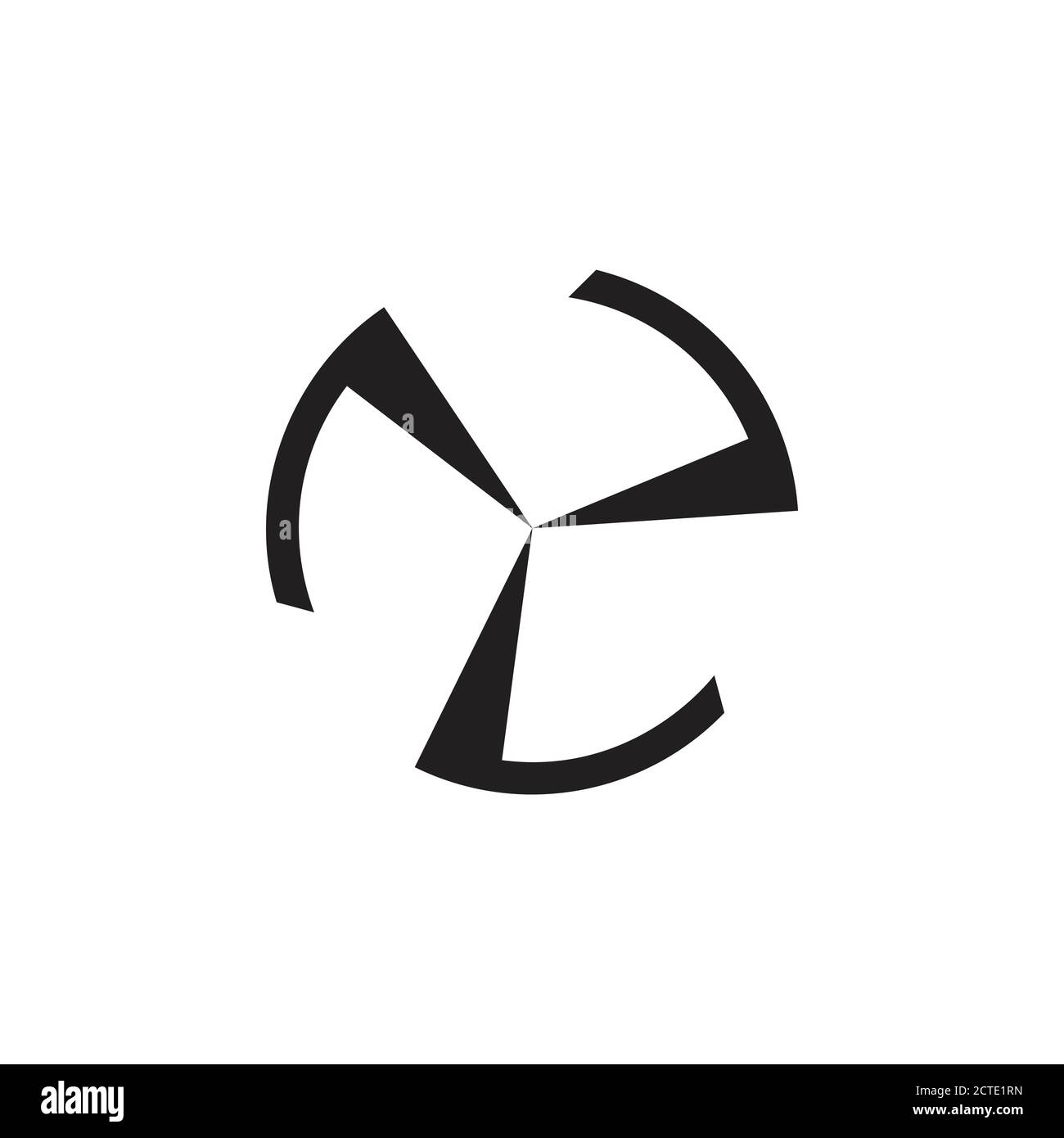 circle simple geometric turbine arrow logo vector Stock Vector