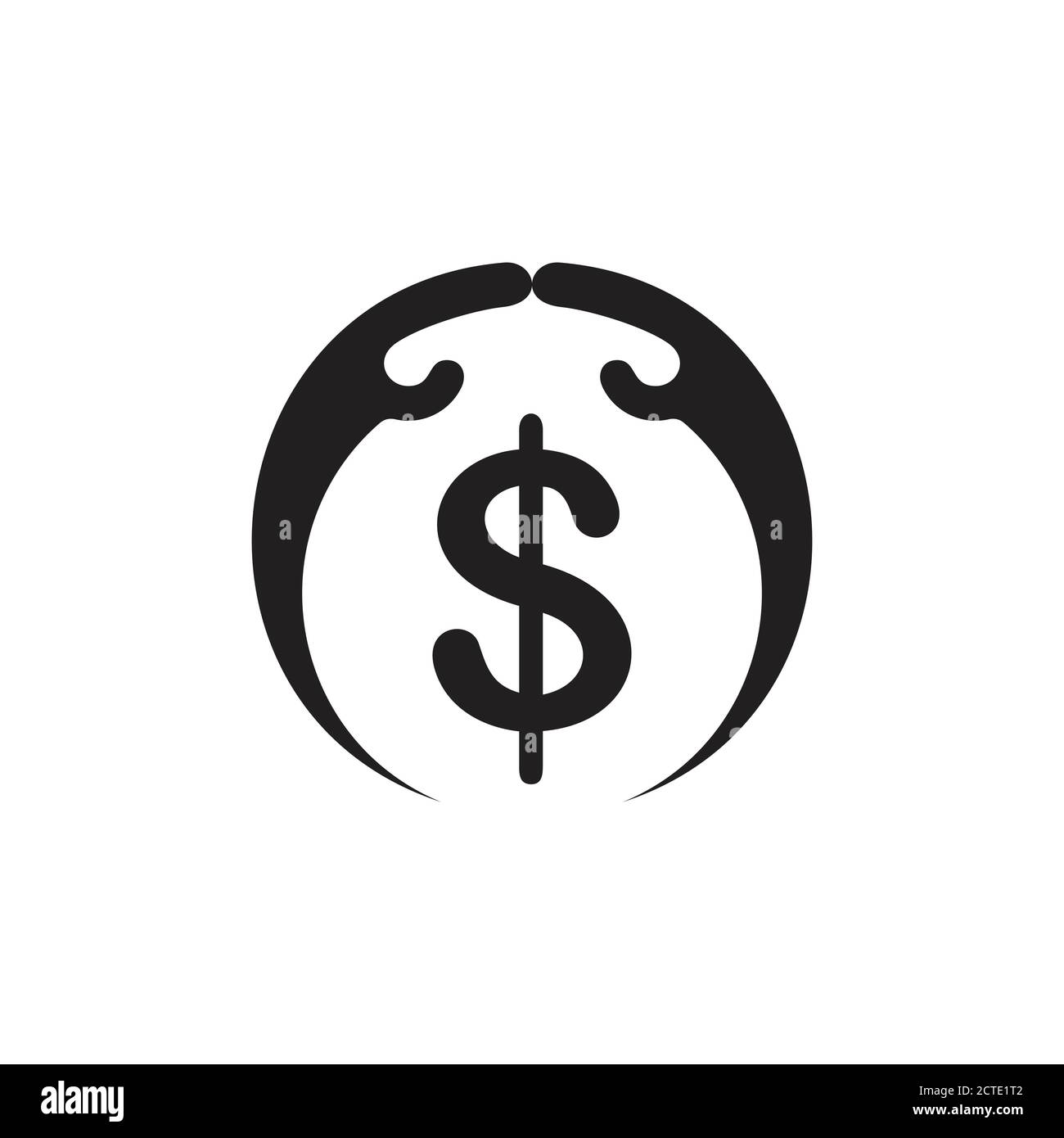 money hand care symbol logo vector Stock Vector