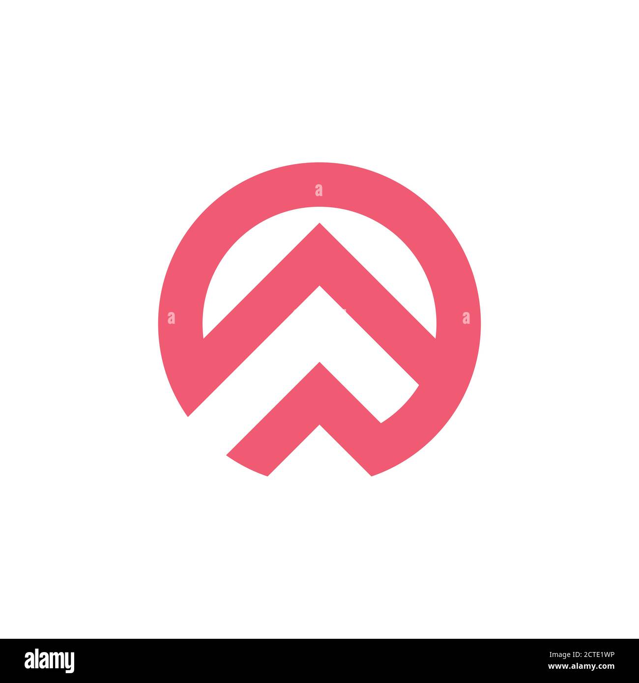 letter o a simple geometric line logo vector Stock Vector
