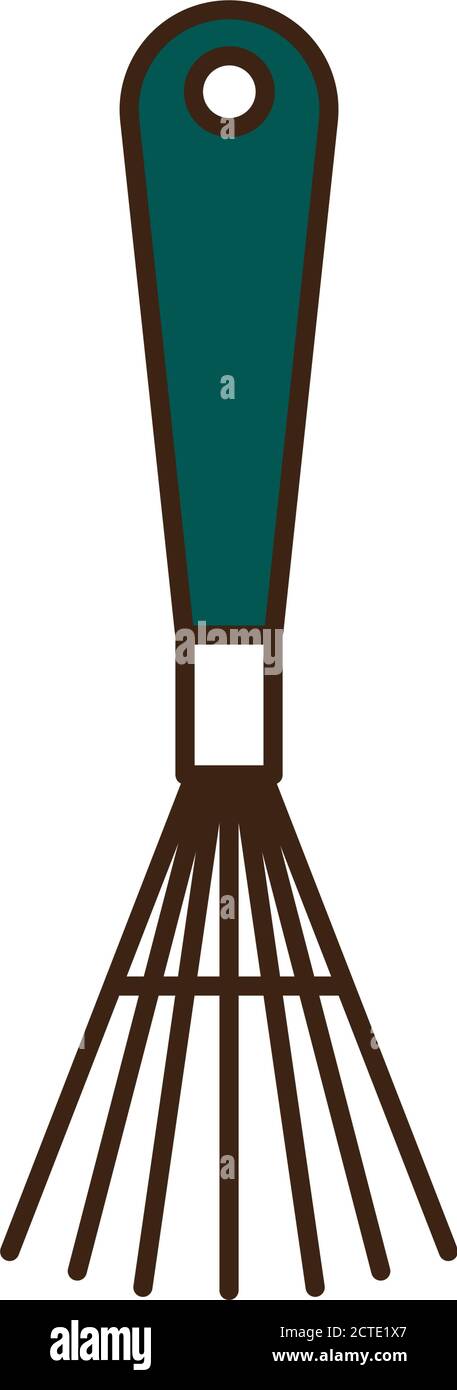 garden rake line and fill style icon vector design Stock Vector Image ...