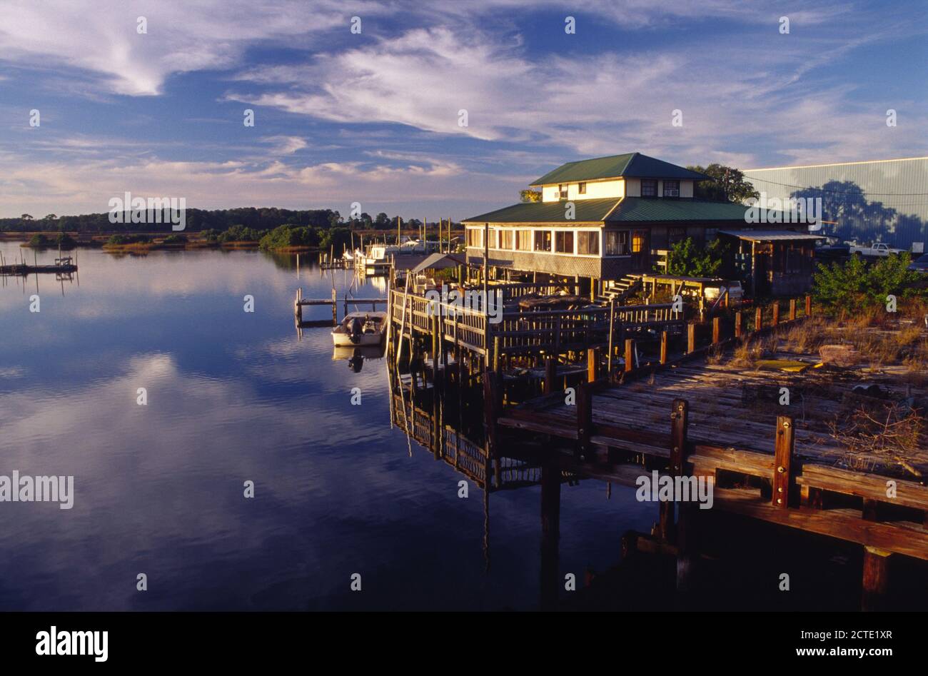 Overlooking Cedar Key Marina II, Cedar Key Florida Stock Photo Alamy