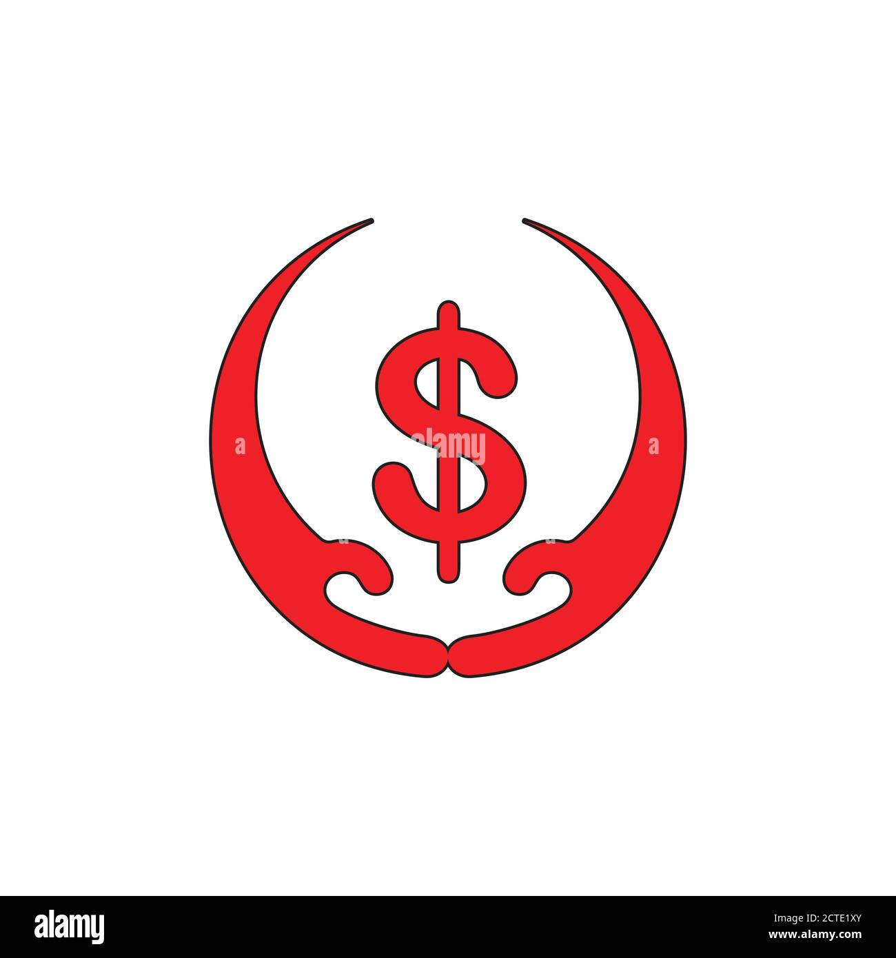 money hand care symbol logo vector Stock Vector