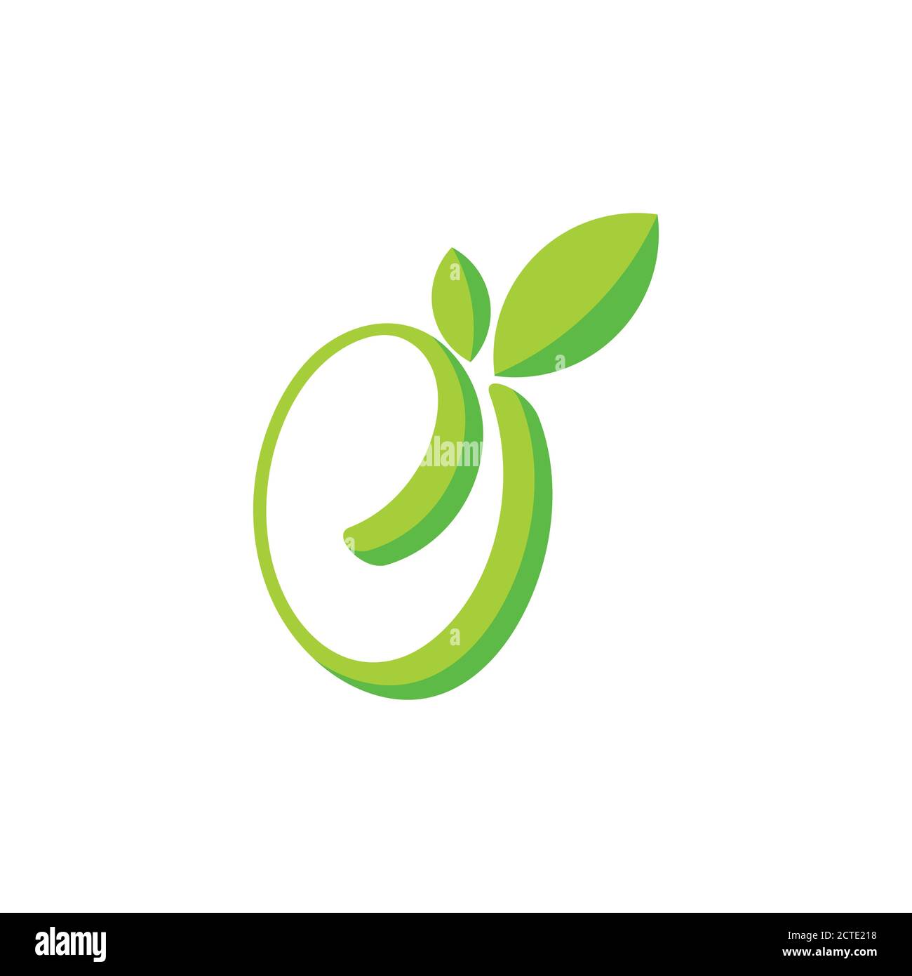 letter e 3d leaf circle ribbon logo vector Stock Vector