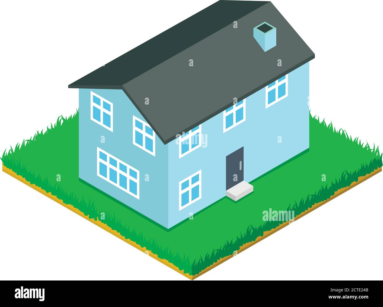 Large house icon, isometric style Stock Vector