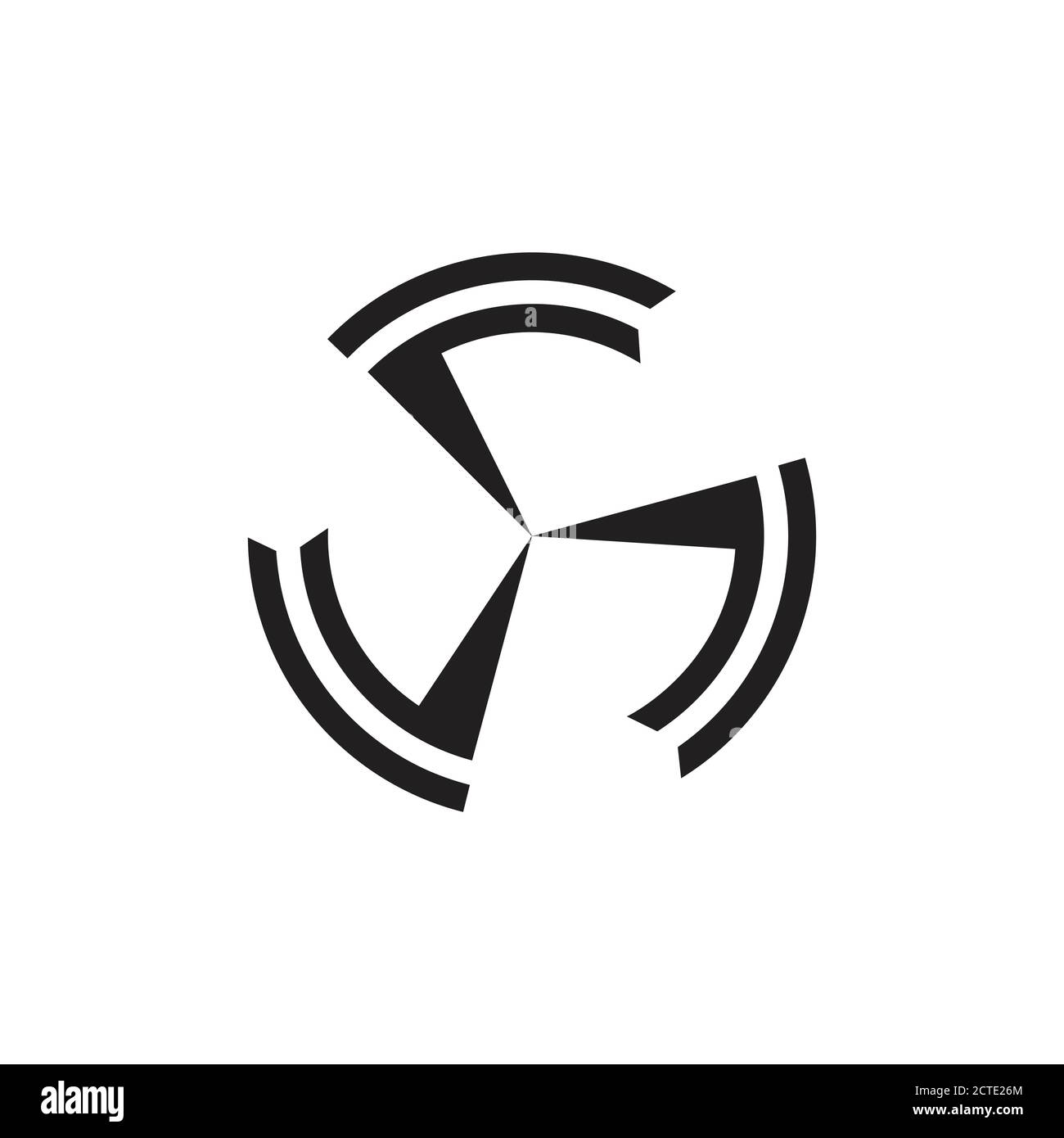 circle simple geometric turbine arrow logo vector Stock Vector