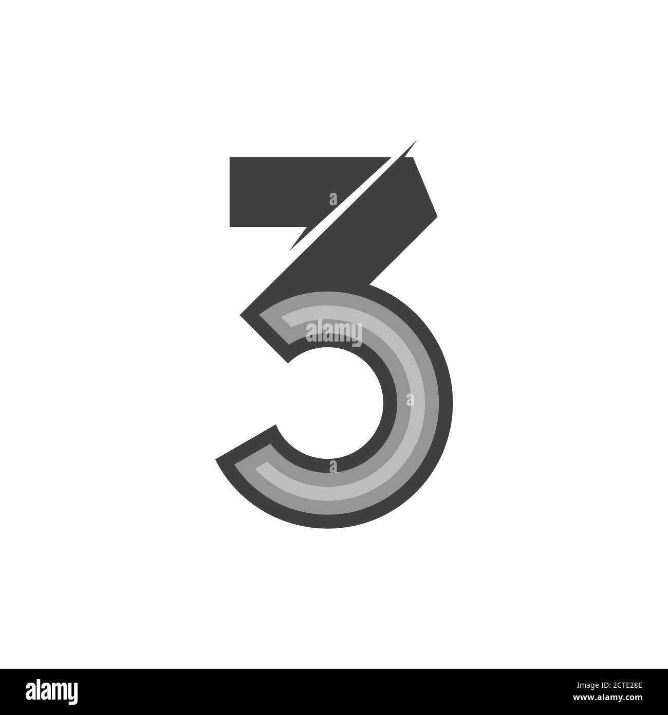 Geometric Numbers 3 number 3 simple geometric circle logo vector Stock Vector Image & Art ...