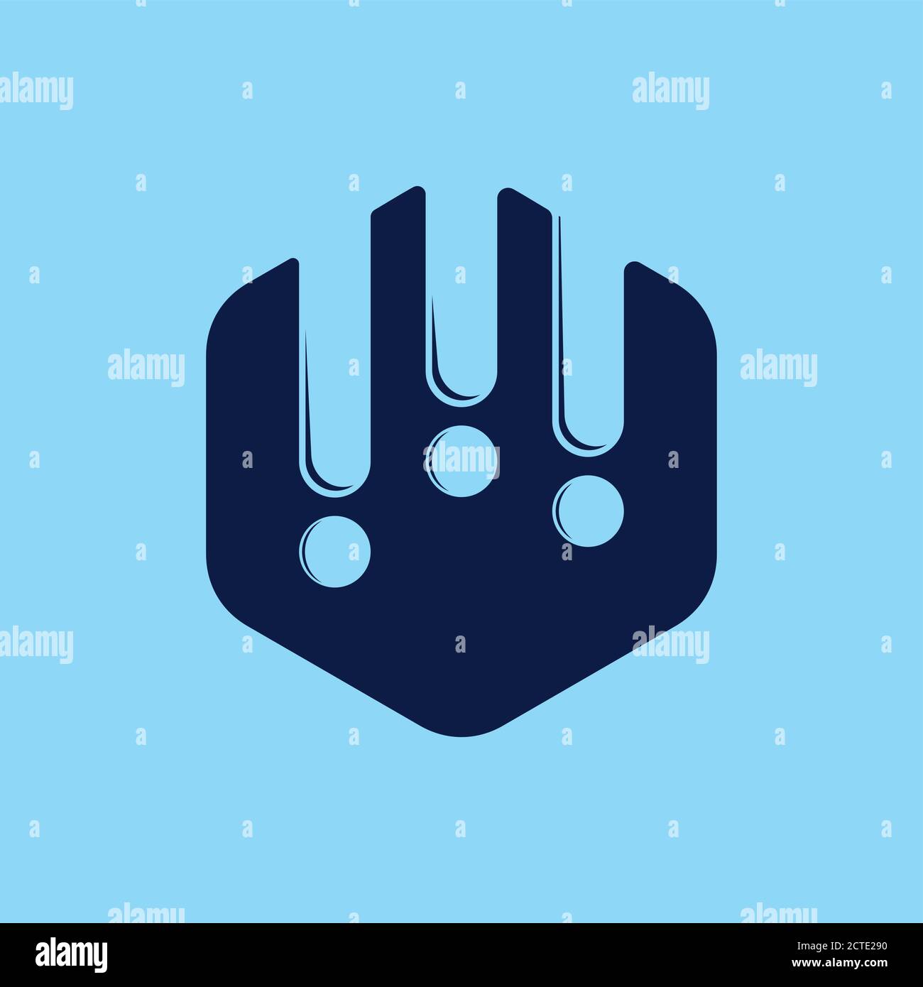 simple rain drop hexagonal logo vector Stock Vector