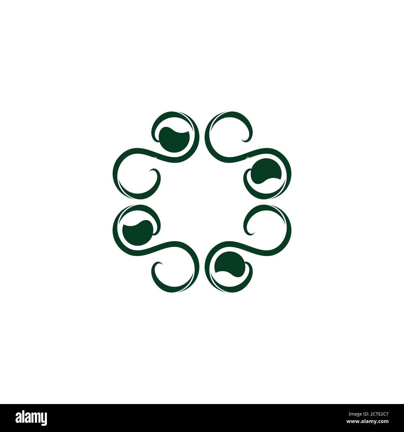 swirl spiral leaf curves design logo vector Stock Vector