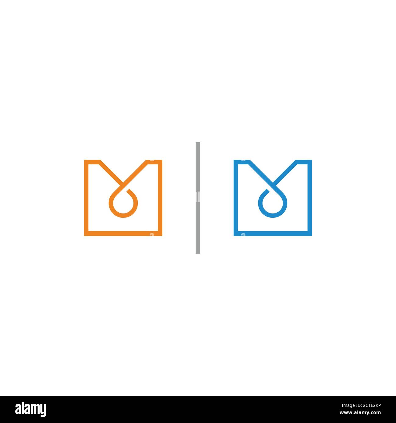 letter m simple infinity line concept logo vector Stock Vector