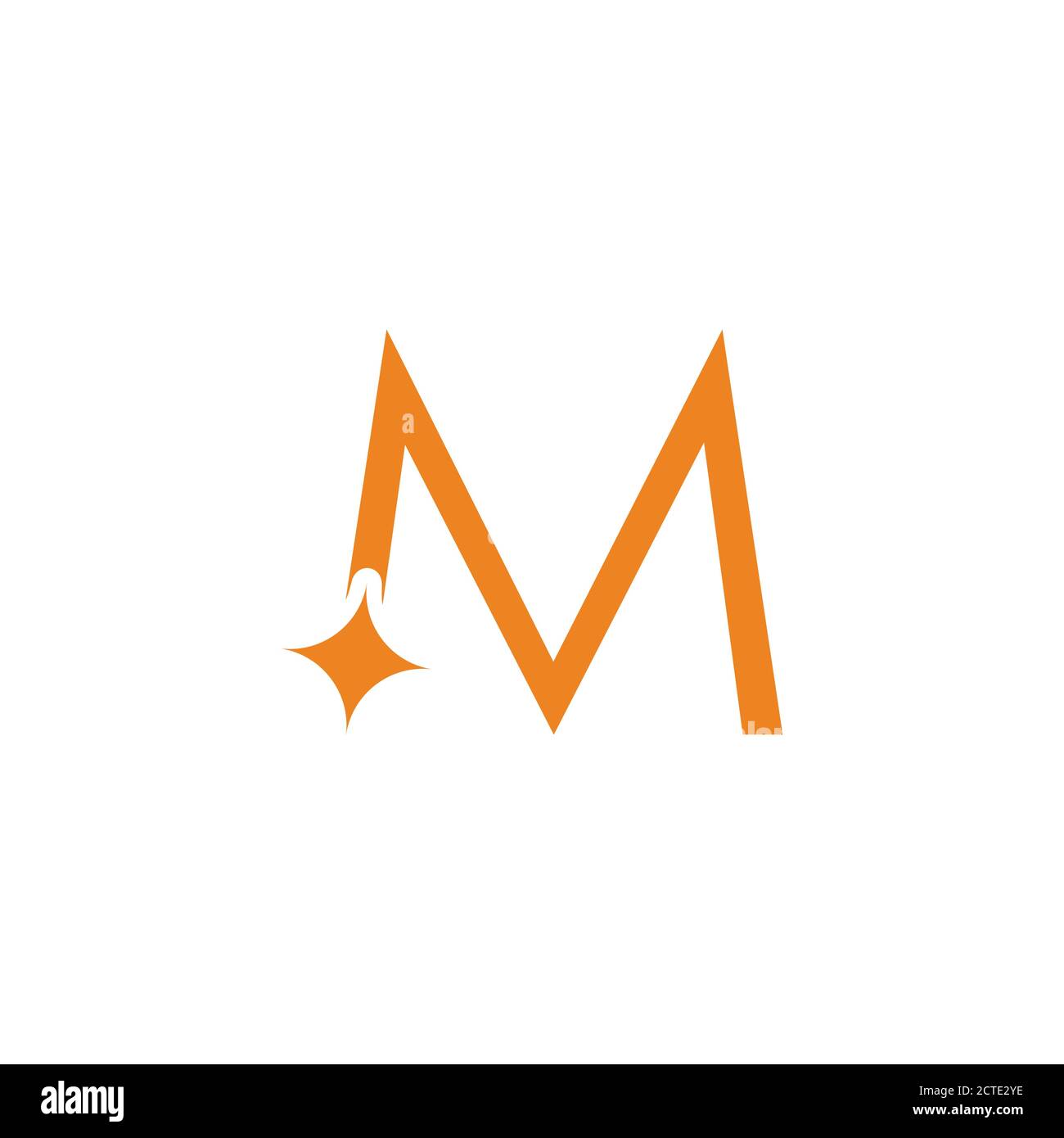 letter m golden star simple geometric line logo vector Stock Vector ...