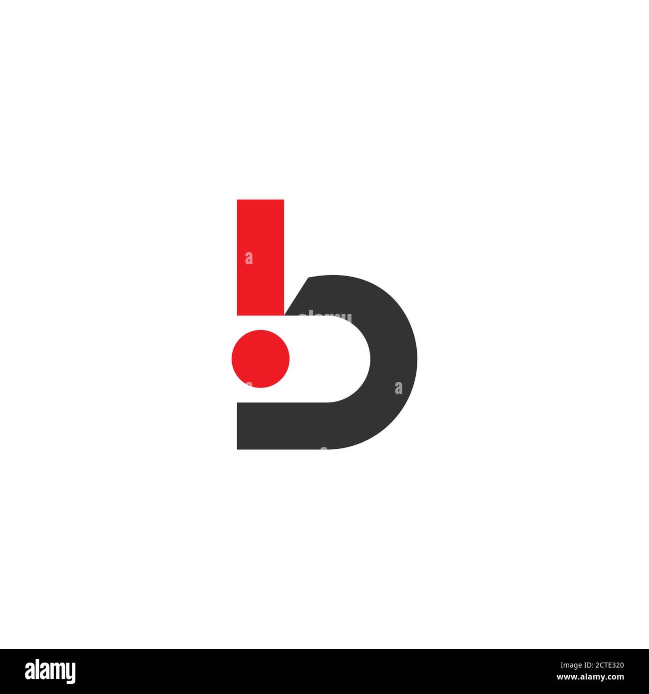 letter b with exclamation design logo vector Stock Vector