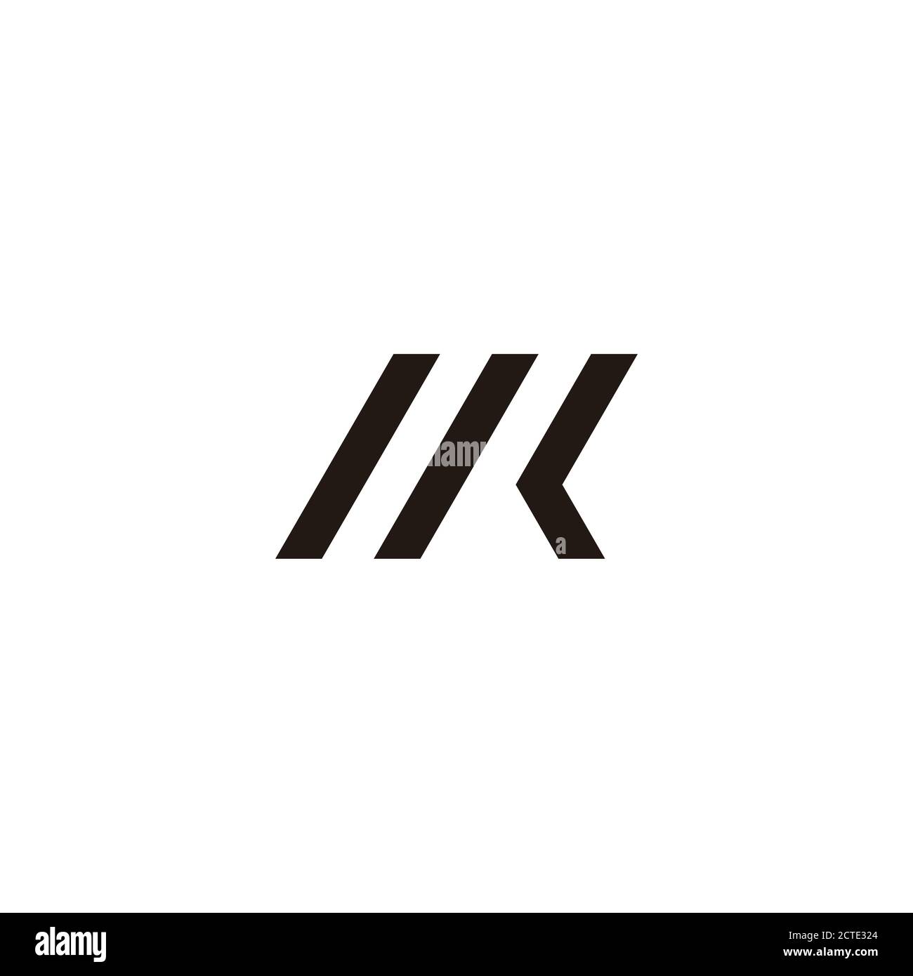 letter mk stripes motion arrow simple geometric logo vector Stock Vector