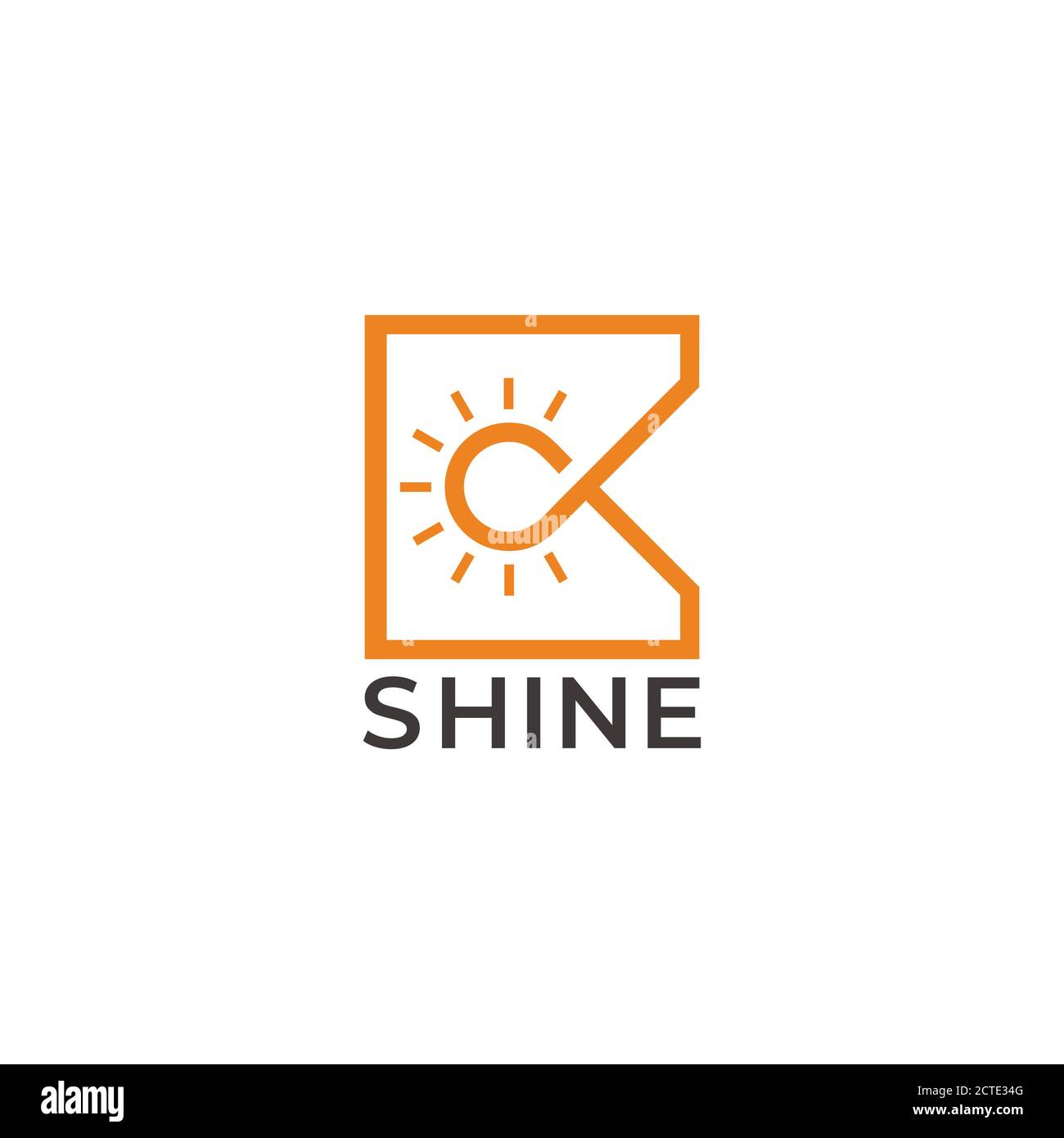 abstract letter ck shine bulb design logo vector Stock Vector