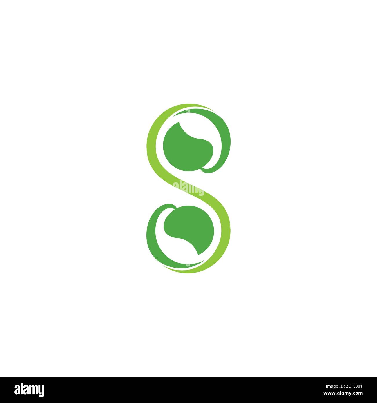 letter s swirl spiral leaf infinity symbol logo vector Stock Vector