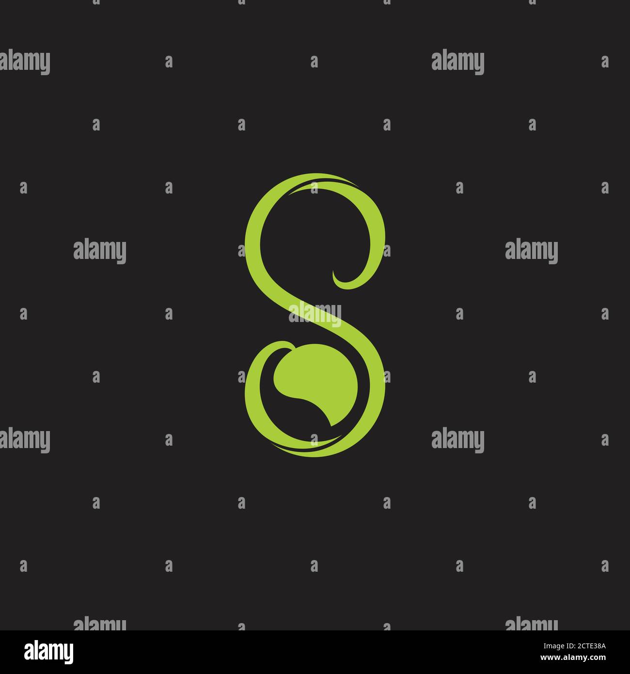 curves geometric leaf letter s logo vector Stock Vector