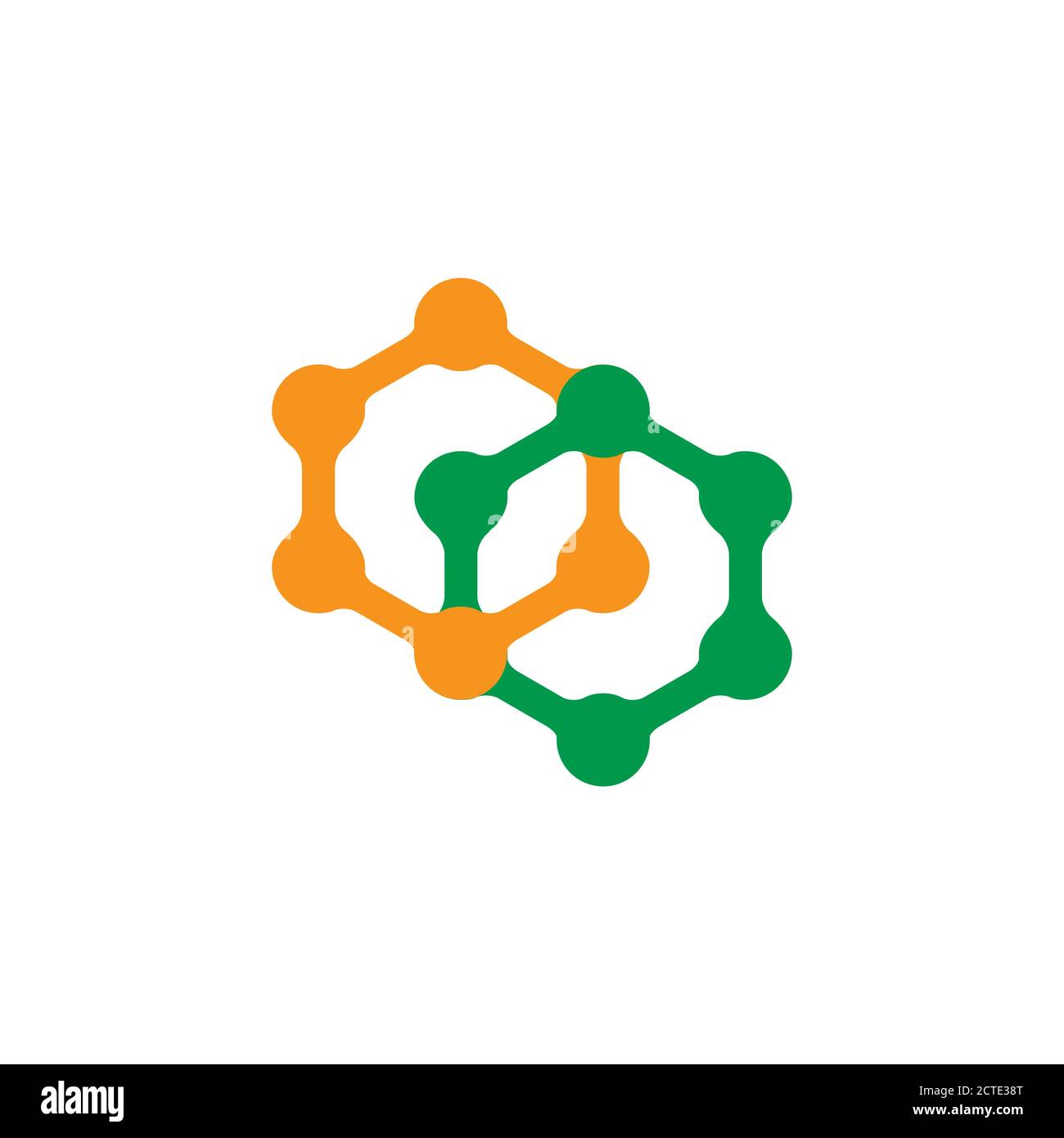 linked hexagonal dots simple logo vector Stock Vector