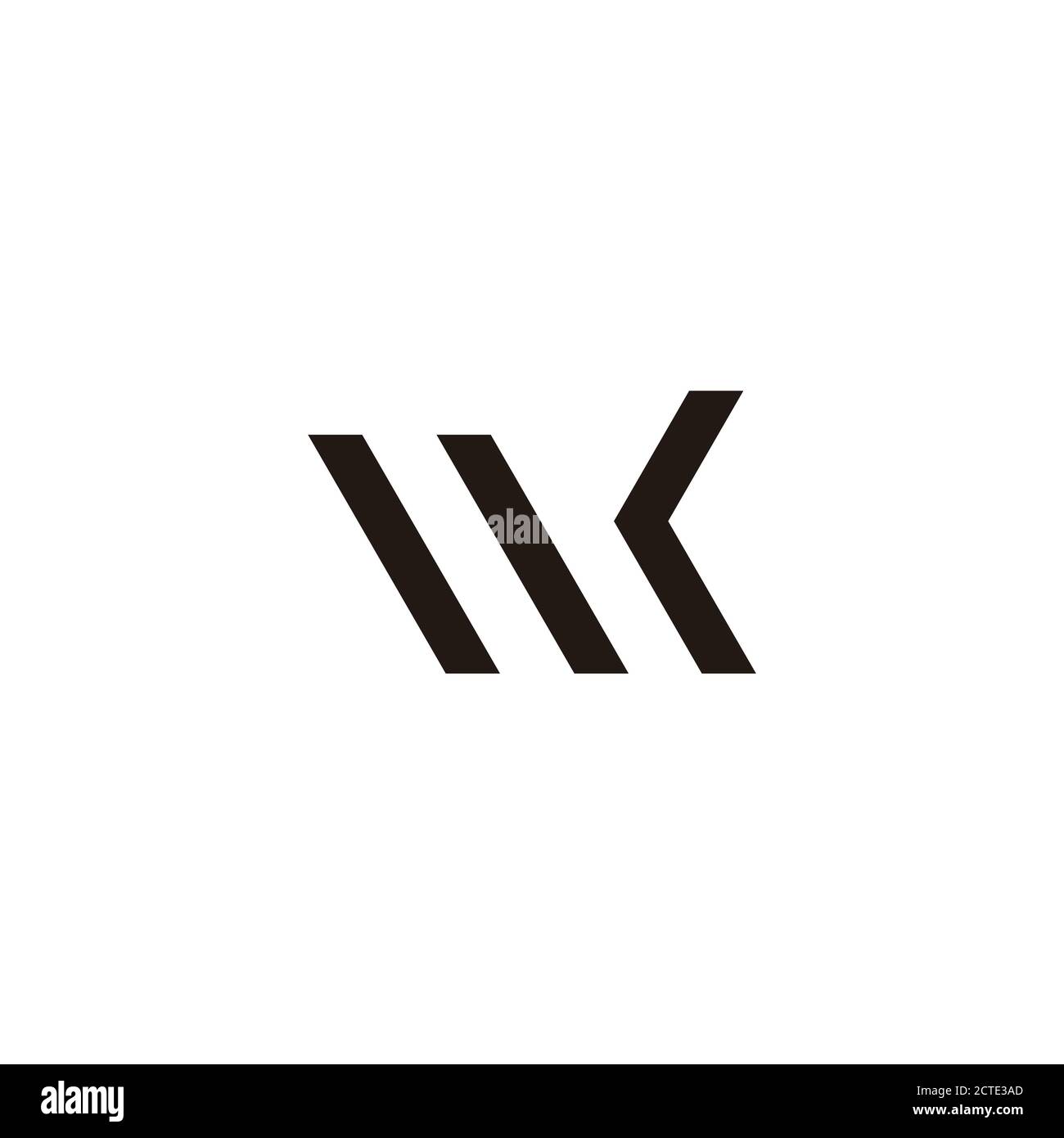 letter mk stripes simple geometric logo vector Stock Vector