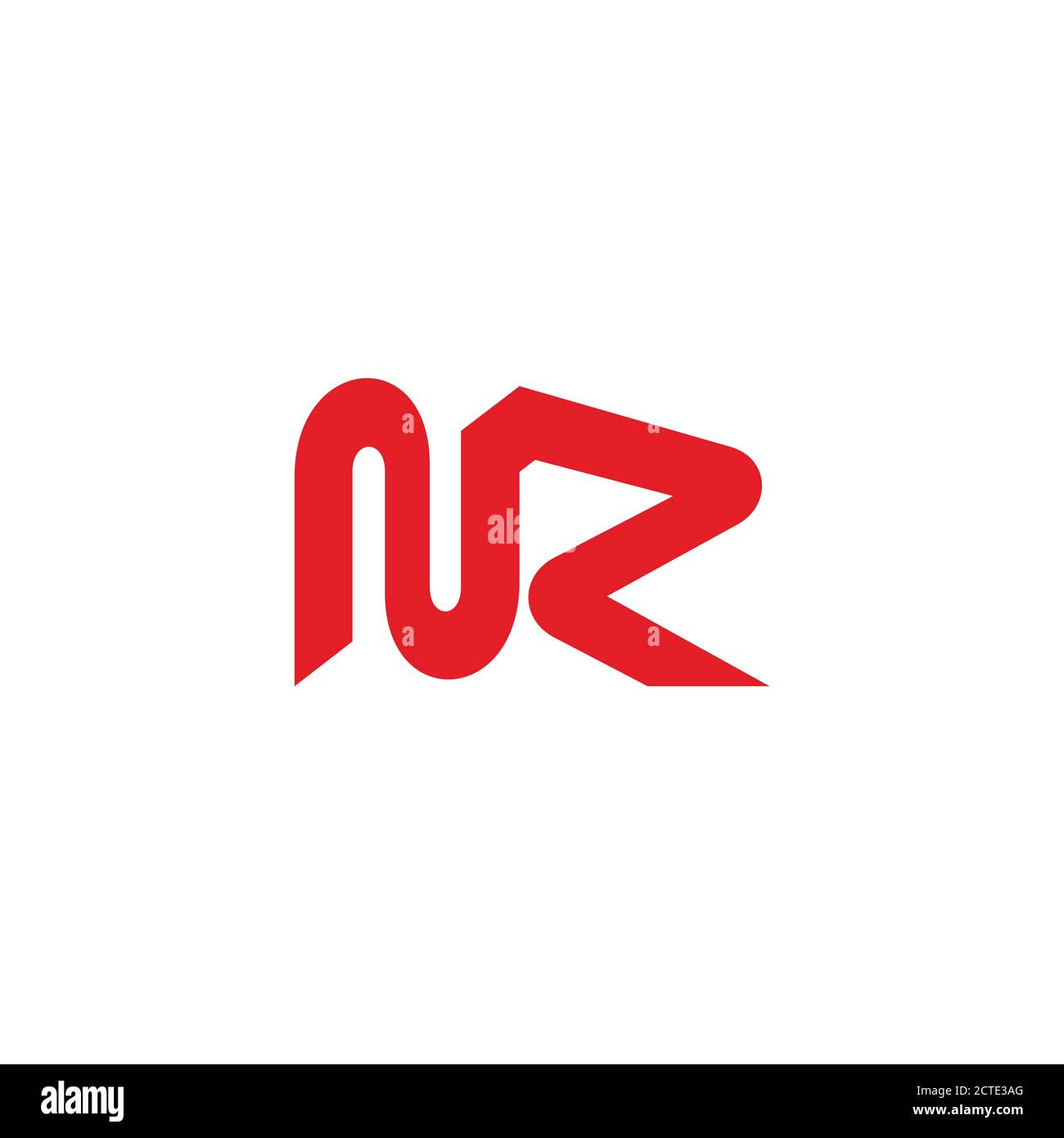 abstract letter nr triangle simple linked geometric logo vector Stock Vector