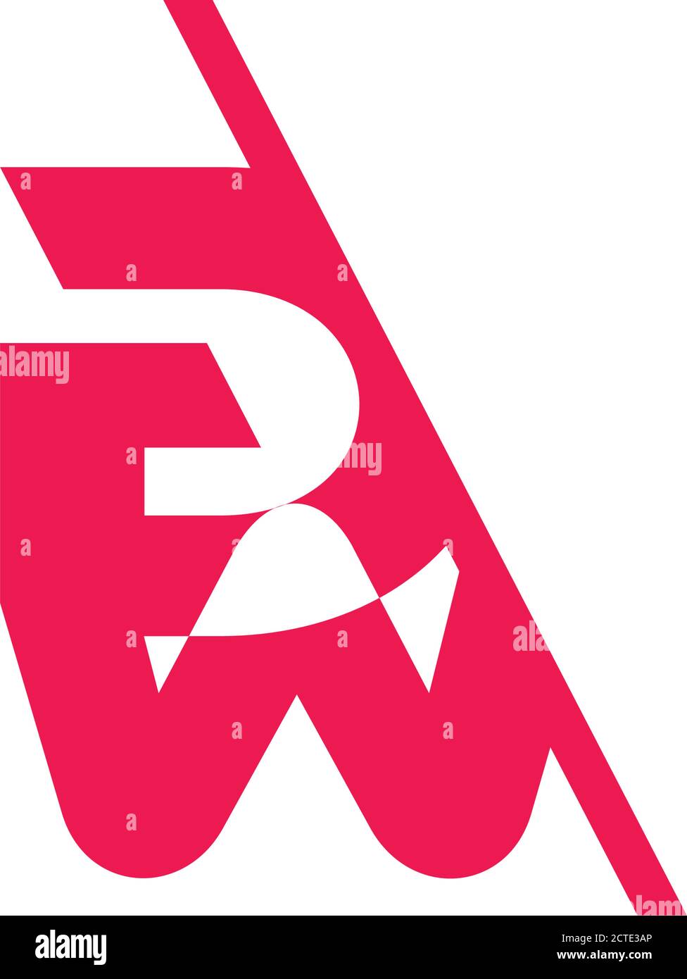 abstract letter dw slice linked logo vector Stock Vector