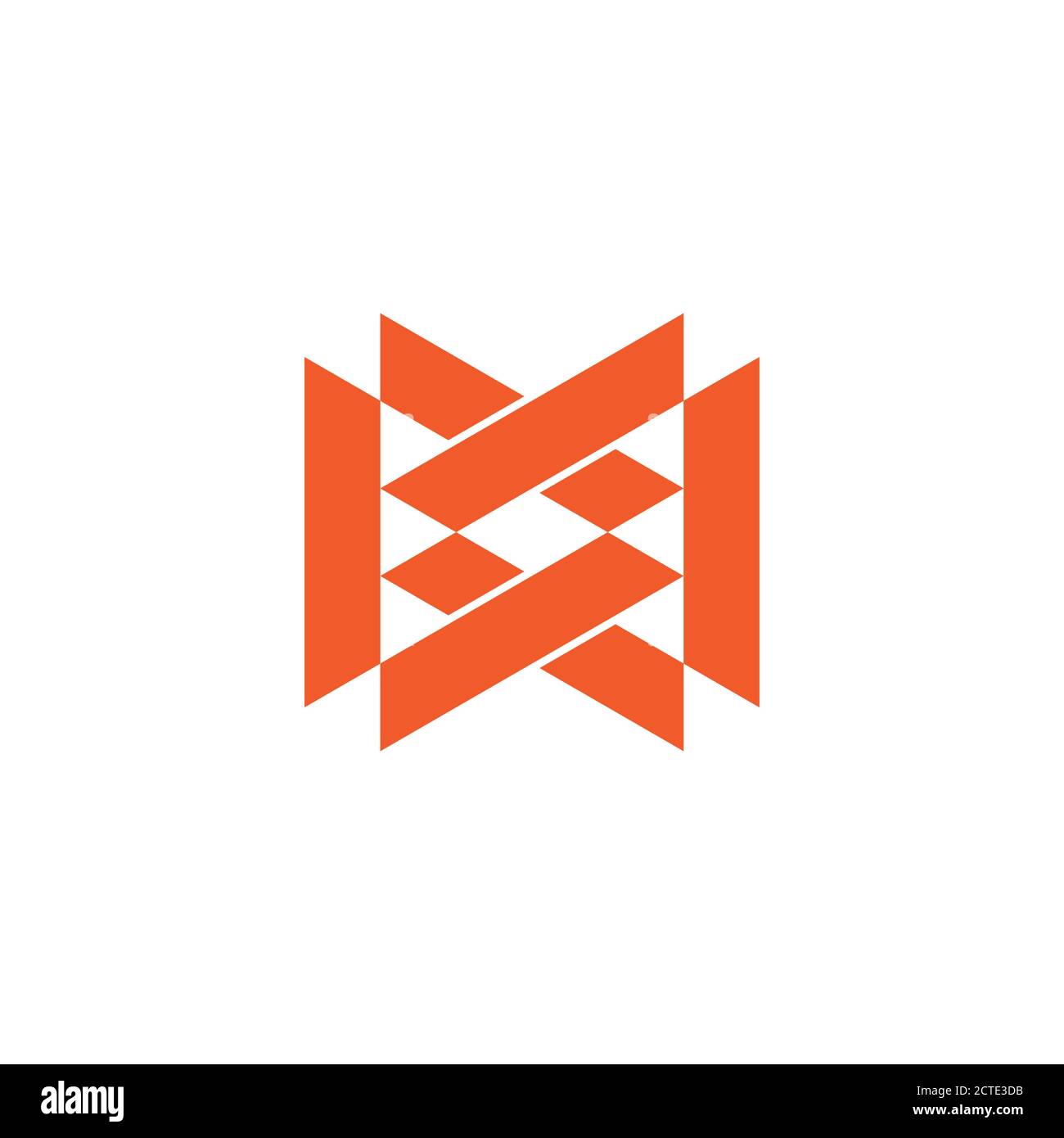 letter mw linked triangle geometric logo vector Stock Vector
