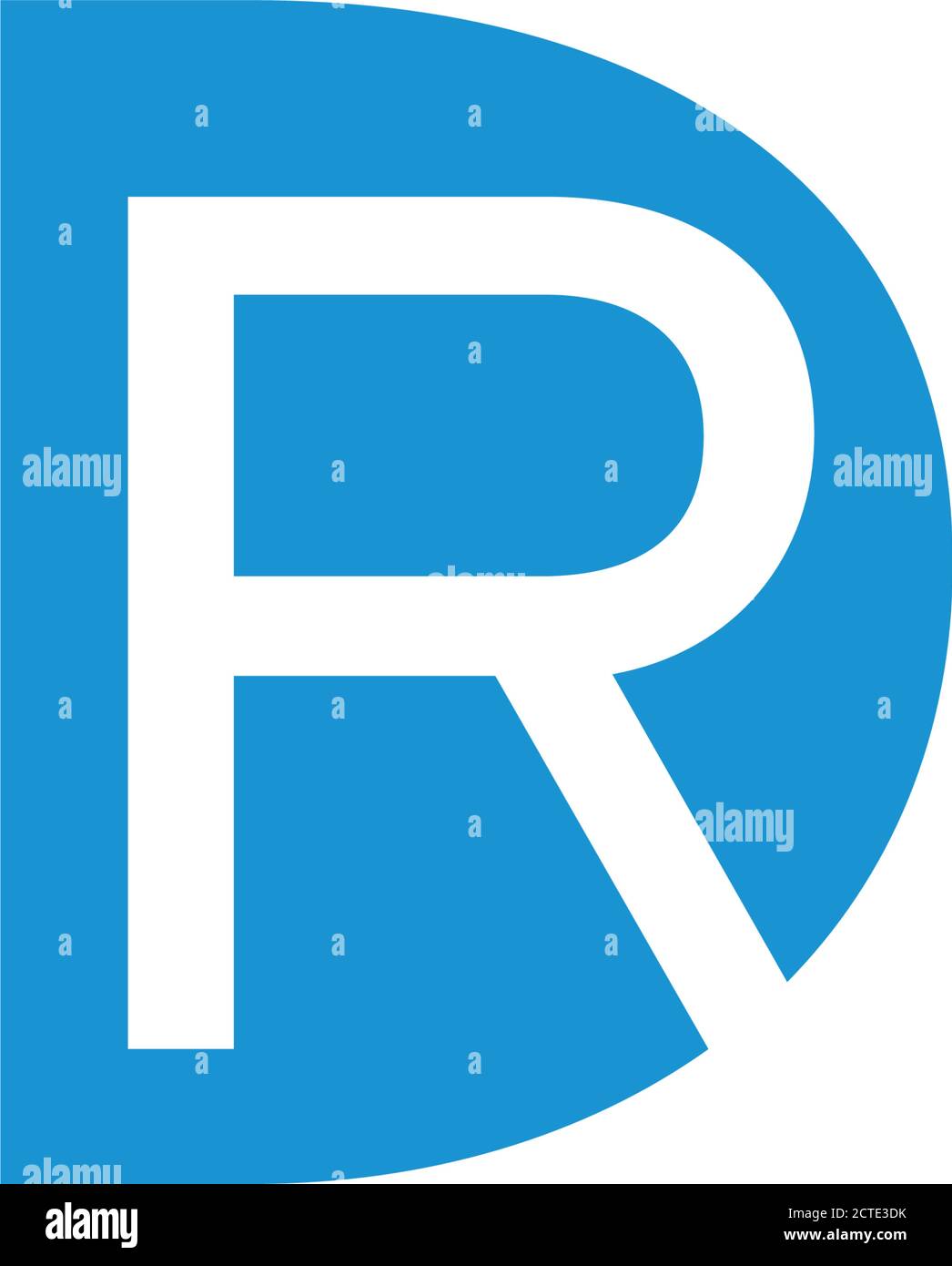 letter dr simple negative space design vector Stock Vector