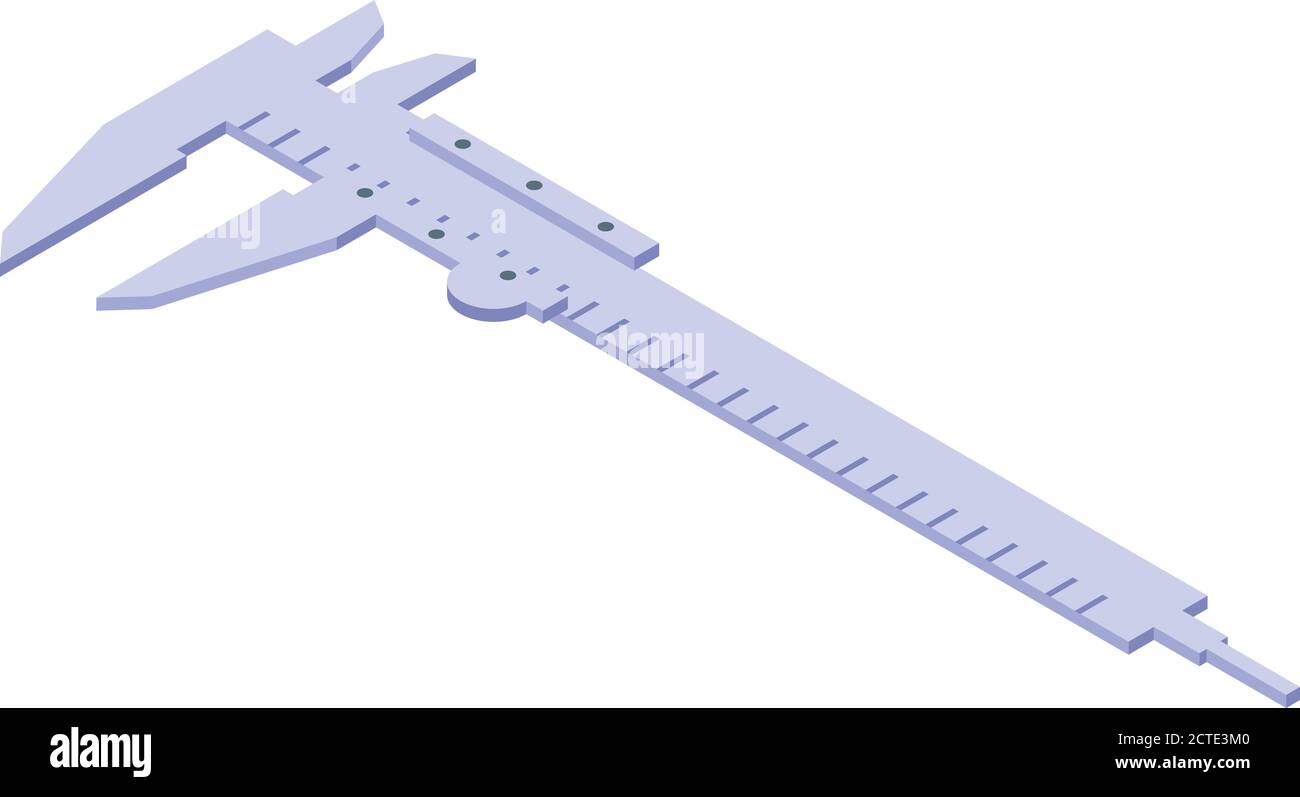 Metal caliper icon, isometric style Stock Vector