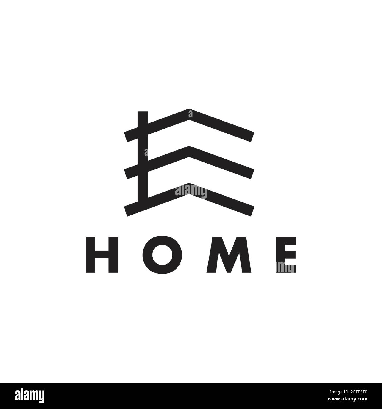 letter e roof home geometric line logo vector Stock Vector
