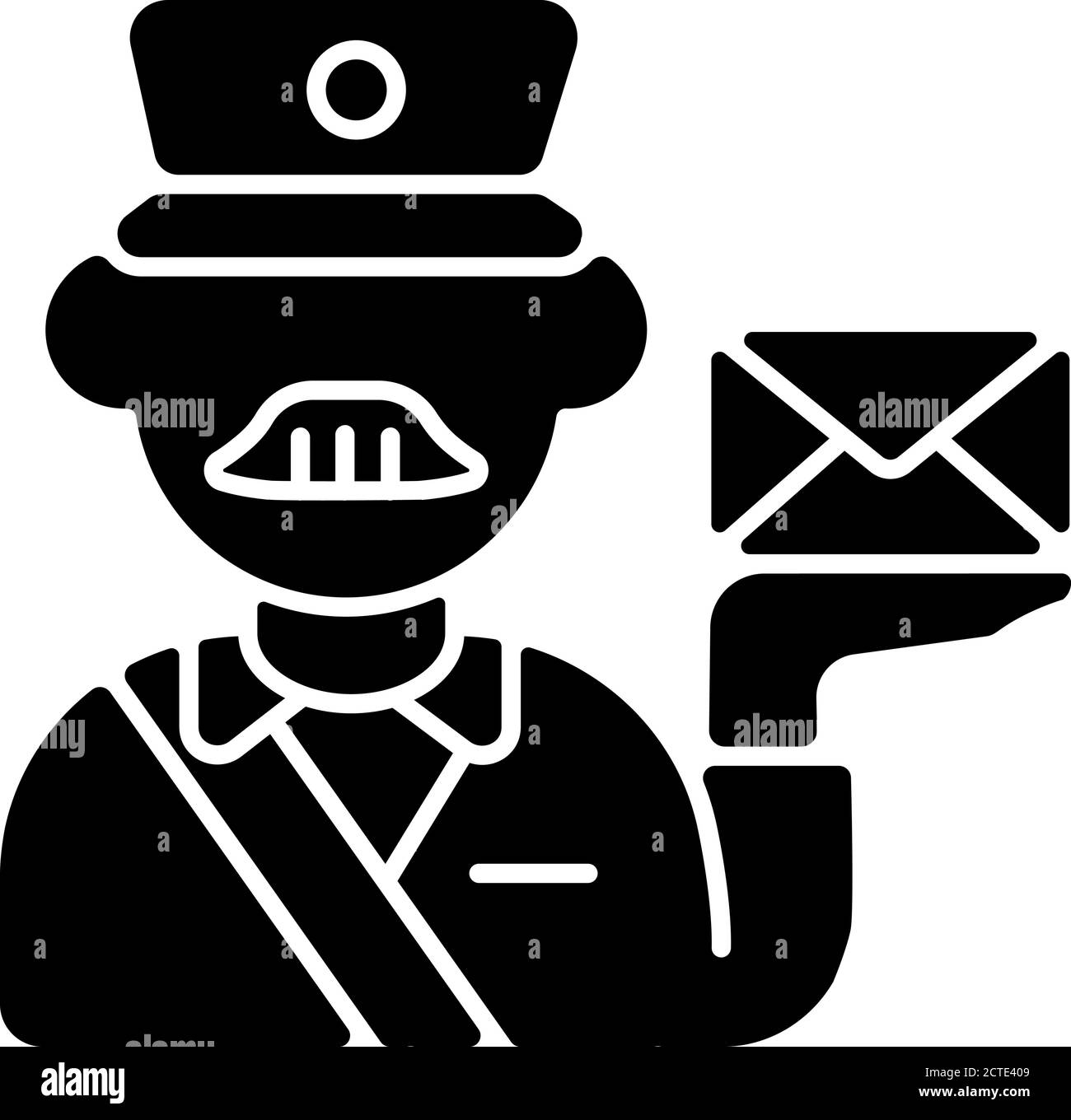 Postman black glyph icon Stock Vector