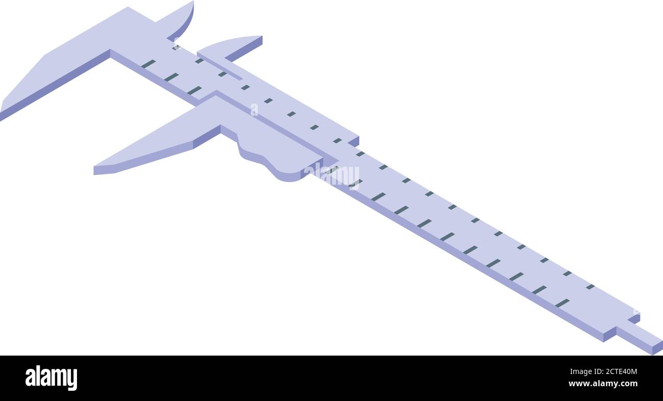 Open caliper icon, isometric style Stock Vector