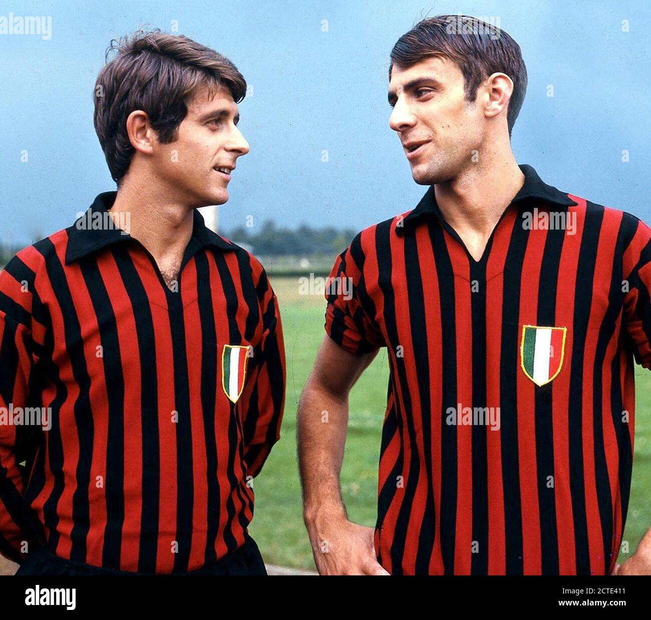 From left to right: Italian footballer Gianni Rivera and Pierino Prati