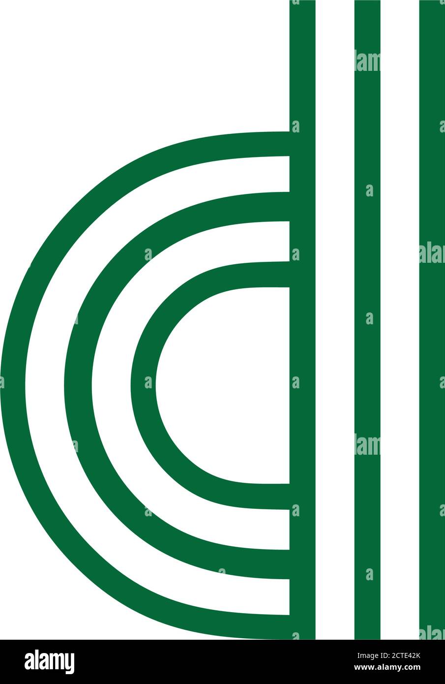 letter d lowercase stripes logo vector Stock Vector