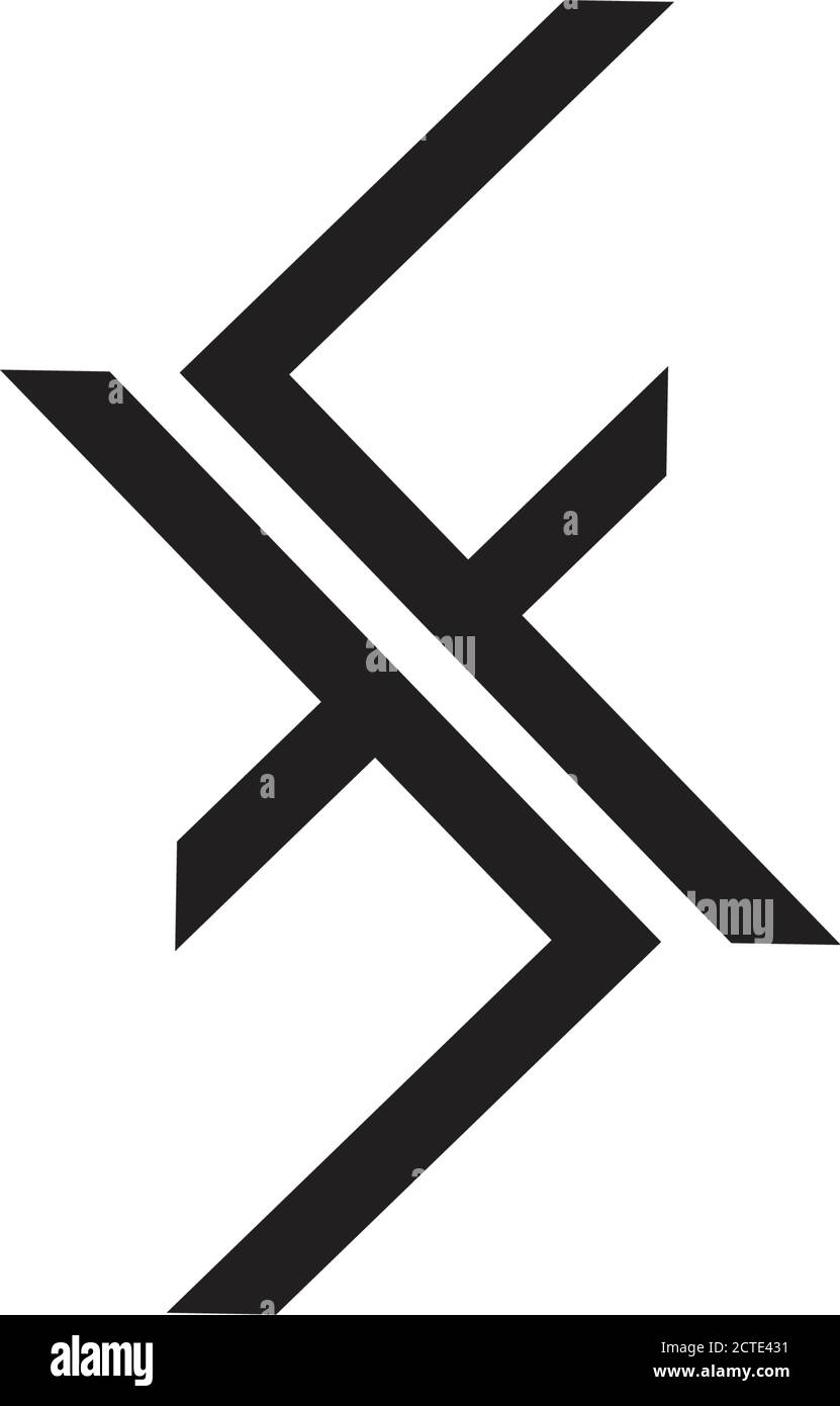 letter tf ft line simple line logo vector Stock Vector