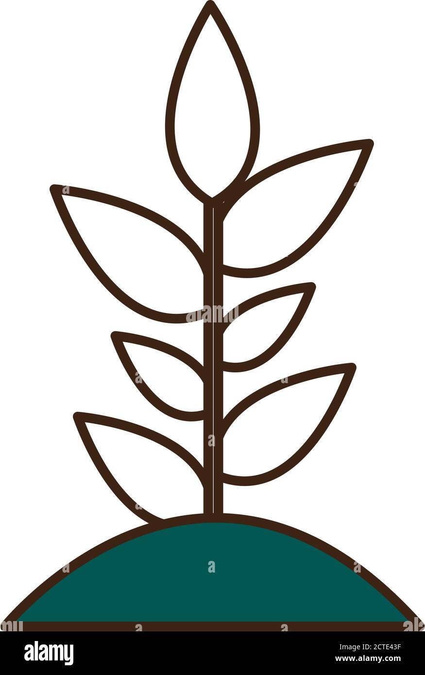 plant on earth line and fill style icon vector design Stock Vector ...