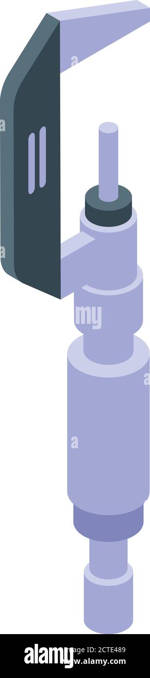 Aluminium micrometer icon, isometric style Stock Vector
