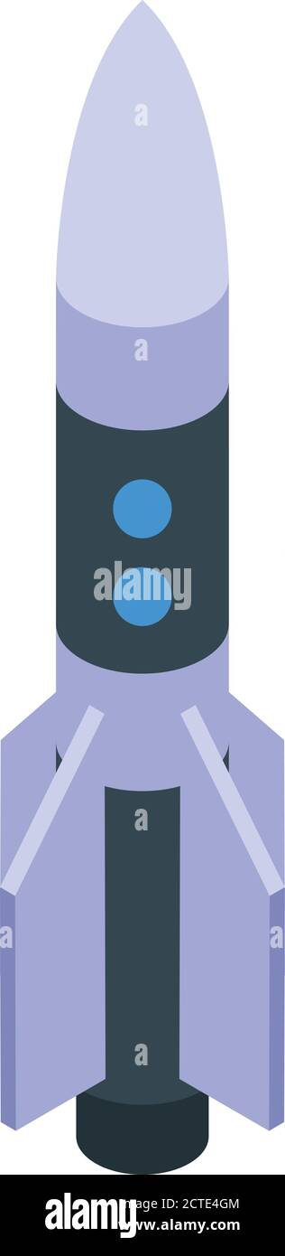 Space rocket icon, isometric style Stock Vector